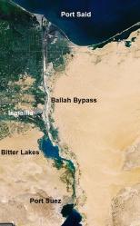 Satellite image of Suez Canal